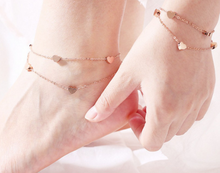 Load image into Gallery viewer, Small Hearts Chain Bracelet / Anklet
