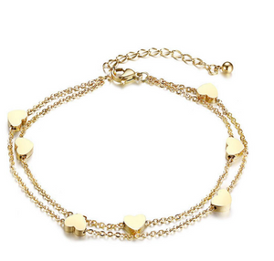 Small Hearts Chain Bracelet / Anklet
